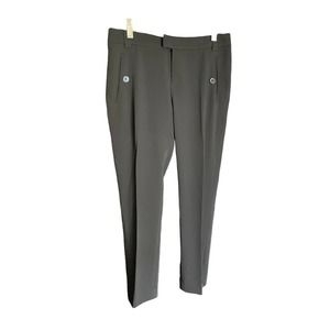 BCBGirls Womens Flat Front Dress Pants Mid Rise Slit Pocket Size 4 Black